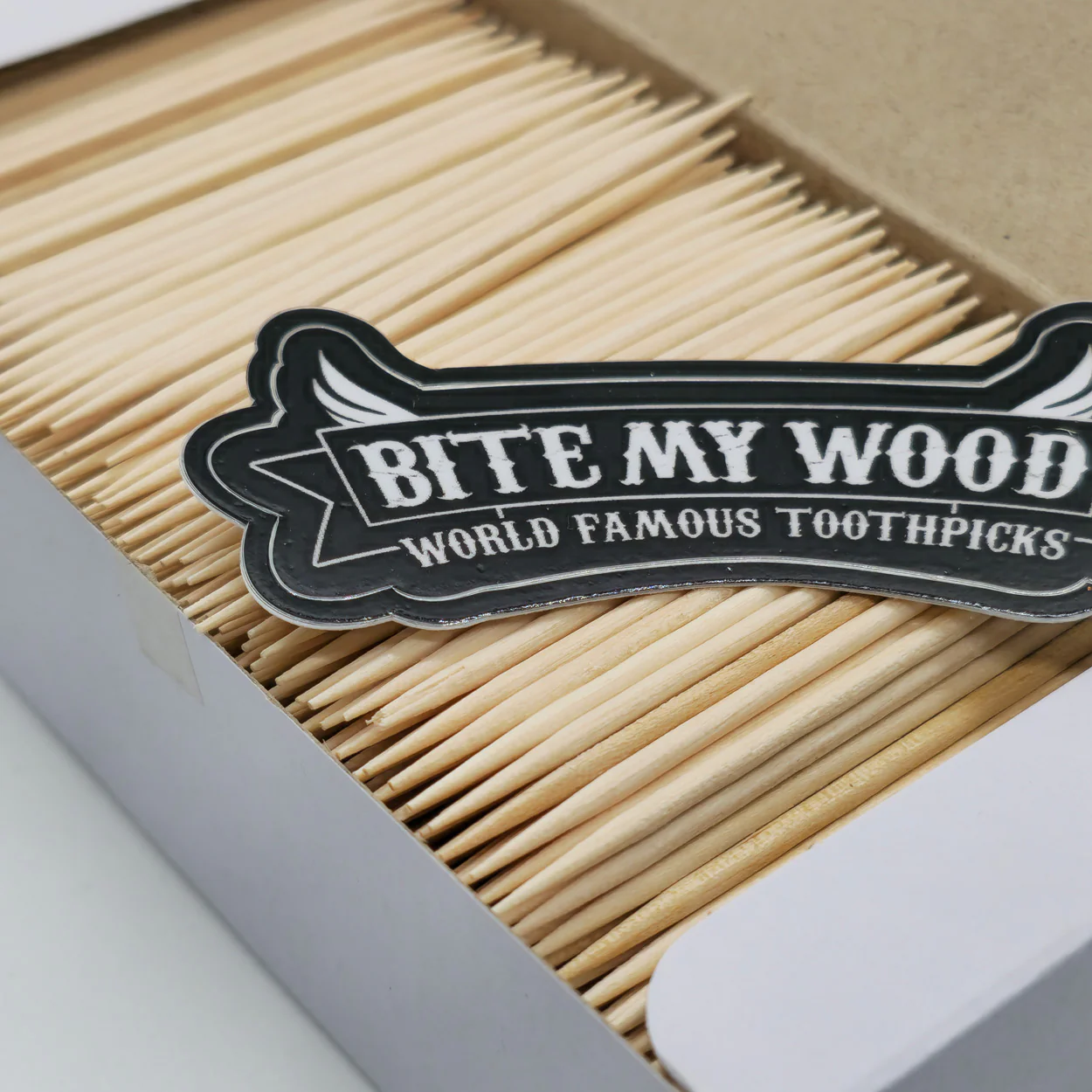 1000 Qty Double Point Birchwood Toothpicks In Cardboard Reusable Box BiteMyWood Brand - Image 7