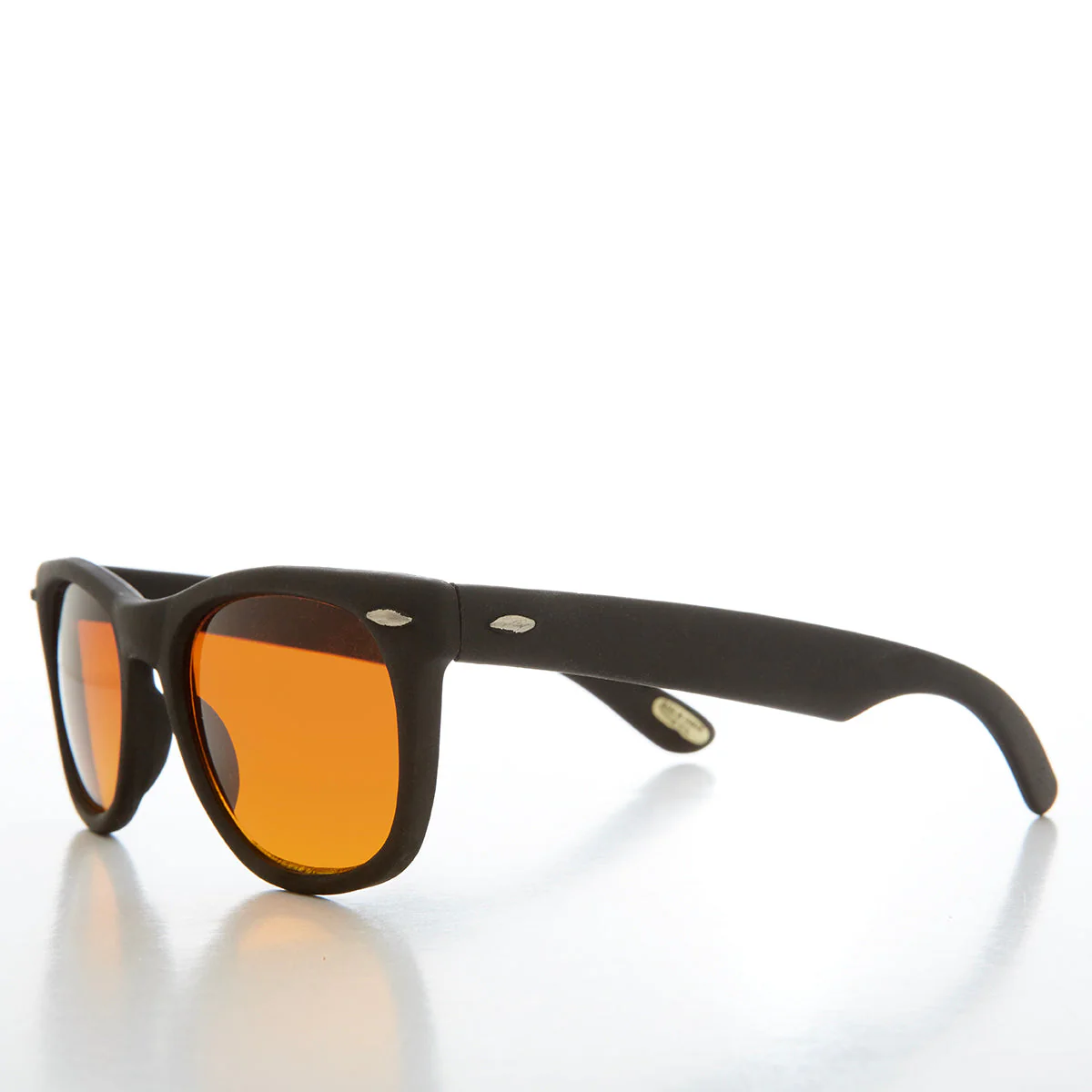 80s Classic Horn Rim Sunglass with Orange Lens - Elmer - Image 2