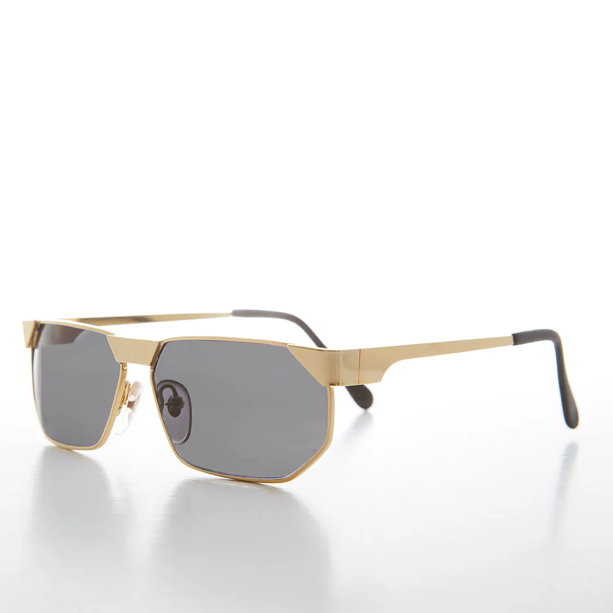 80s Gold Polygon Frame Vintage Sunglass - Cliff - Image 2