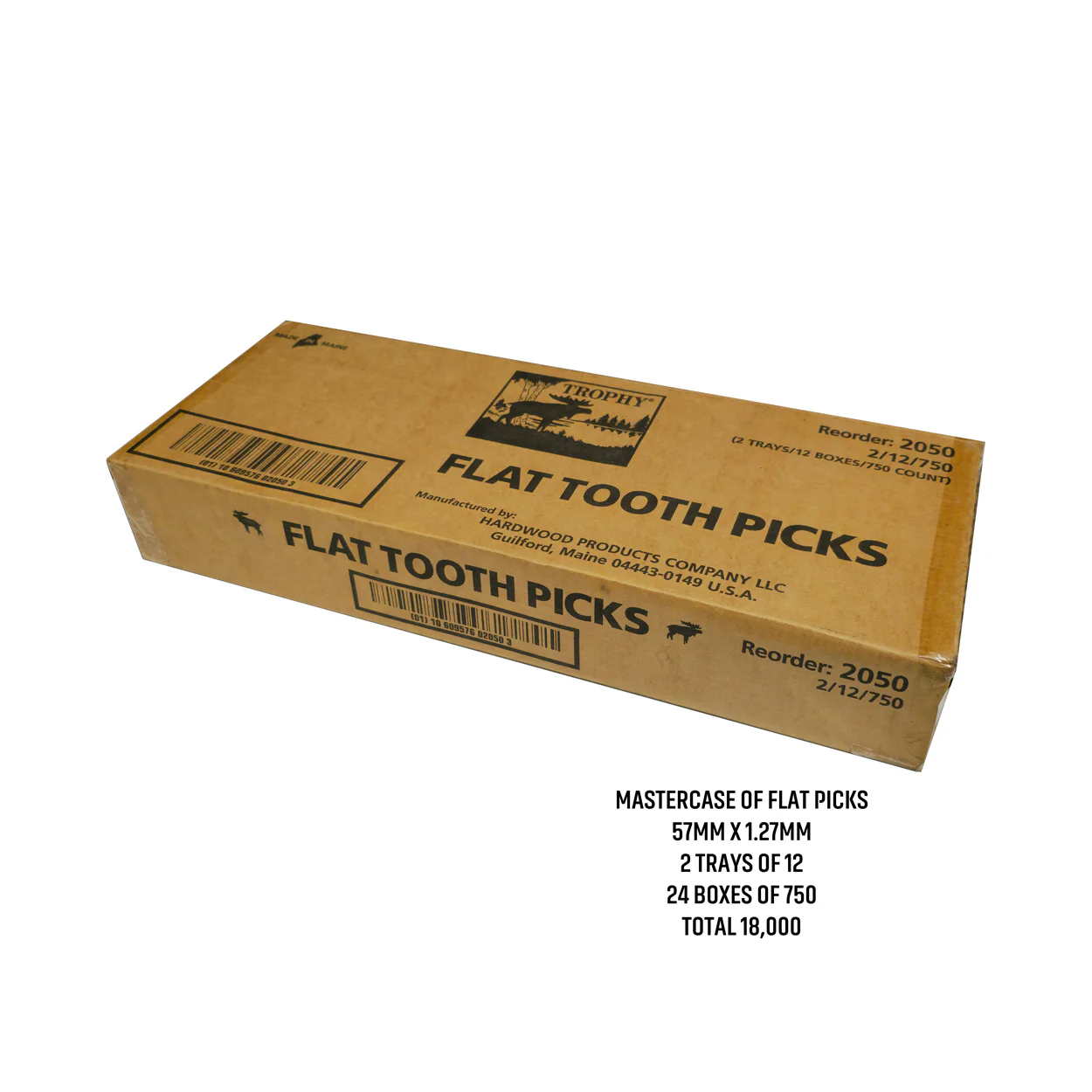 9000 Qty Flat Birchwood Toothpicks In Cardboard Sleave Box 12x750 - Image 4
