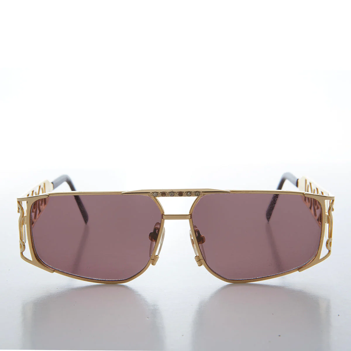 90s Bling Gold Hip Hop Rap Sunglasses - Rocco - Image 2