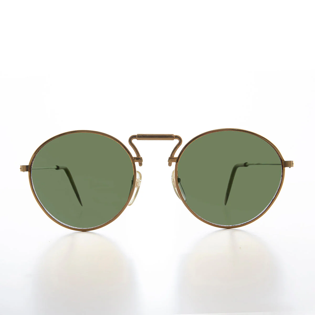 90s large Round Sunglass with Unique Bridge Design - Apache