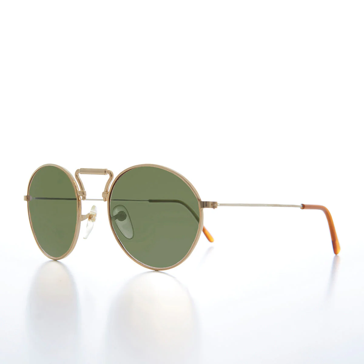 90s large Round Sunglass with Unique Bridge Design - Apache - Image 2