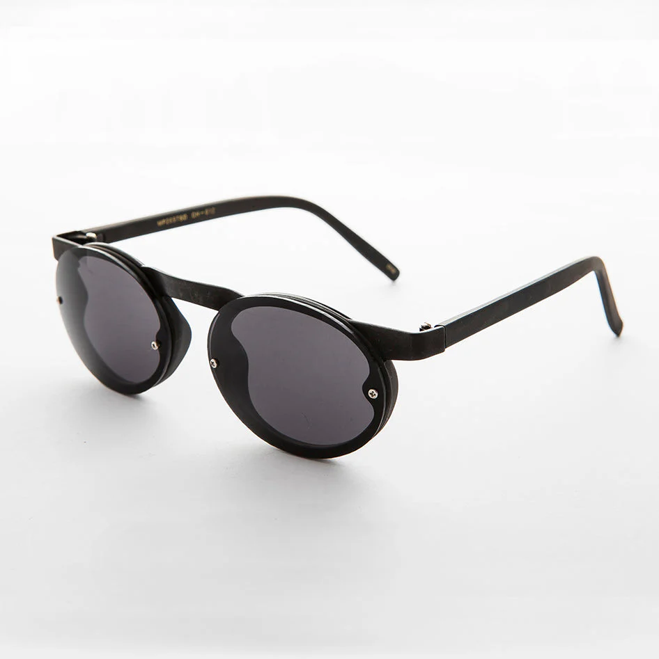 90s Oval Goth Sunglasses with Floating Brow line - Oswald - Image 2