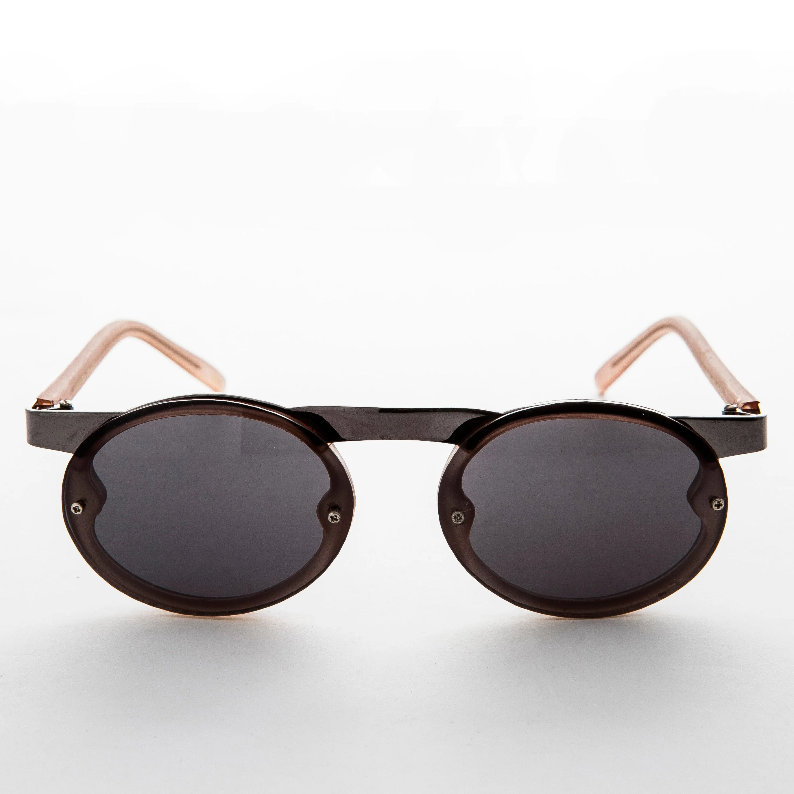 90s Oval Goth Sunglasses with Floating Brow line - Oswald - Image 5