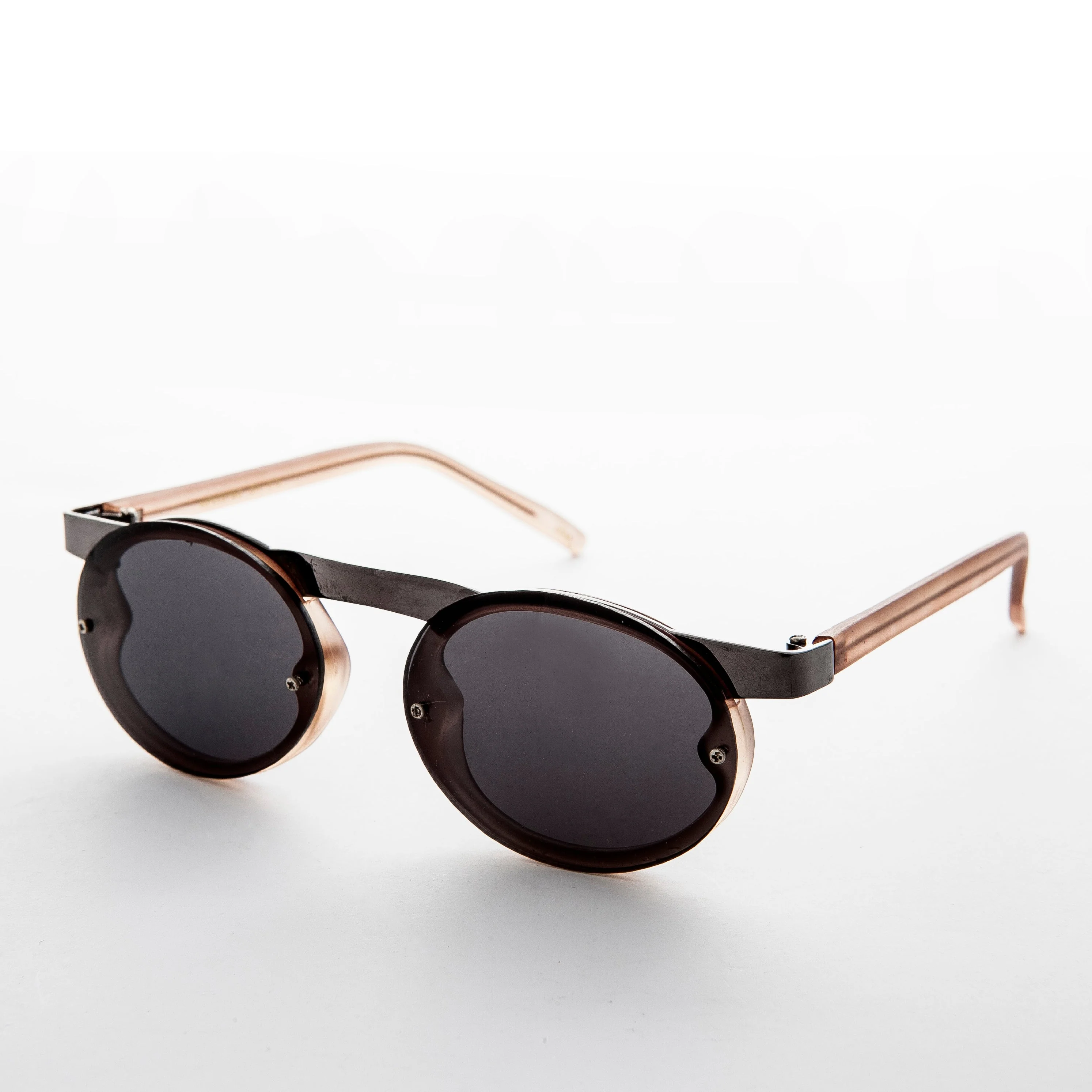 90s Oval Goth Sunglasses with Floating Brow line - Oswald - Image 6