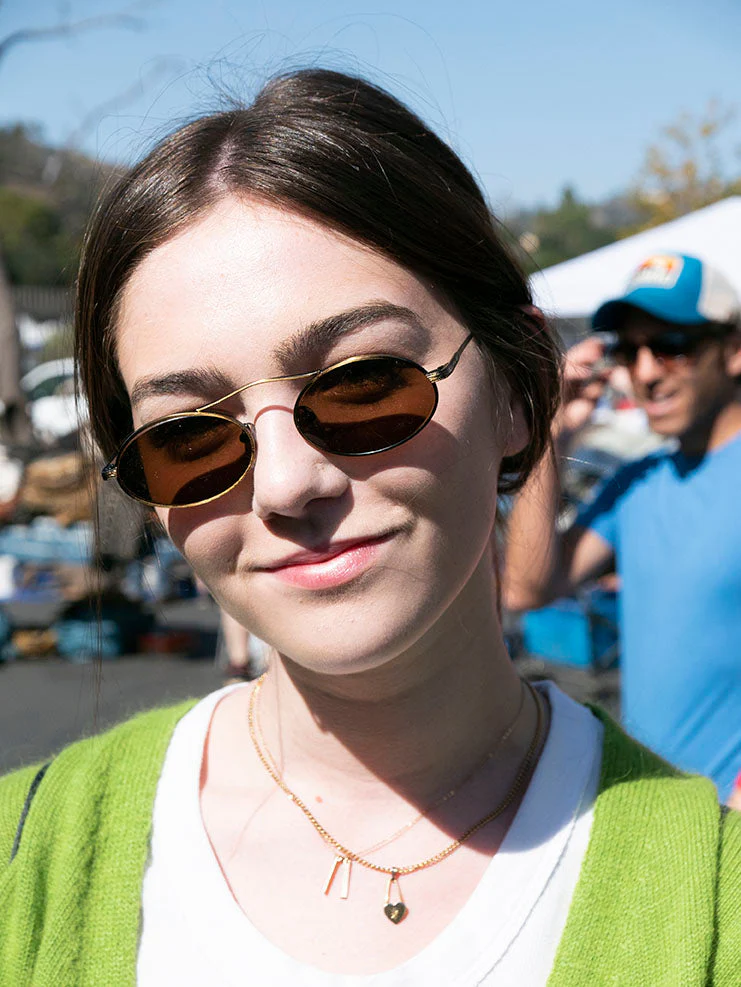 90s Oval Metal Aviator Sunglass with Floating Cross Bar - Avery - Image 7