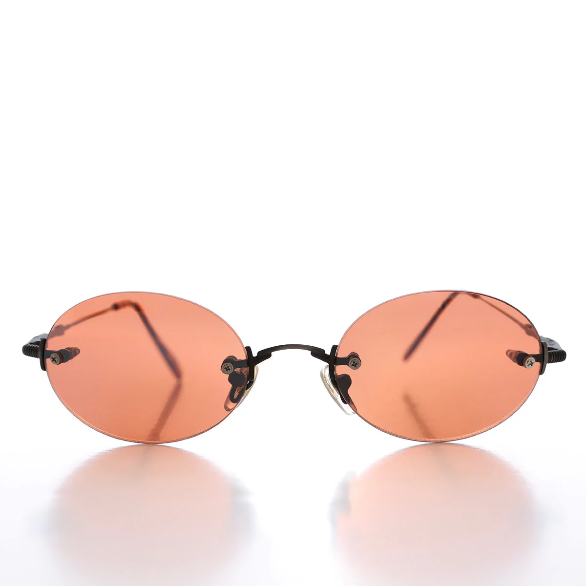 90s Rimless Oval Copper Lens Sunglass - Romaine - Image 2