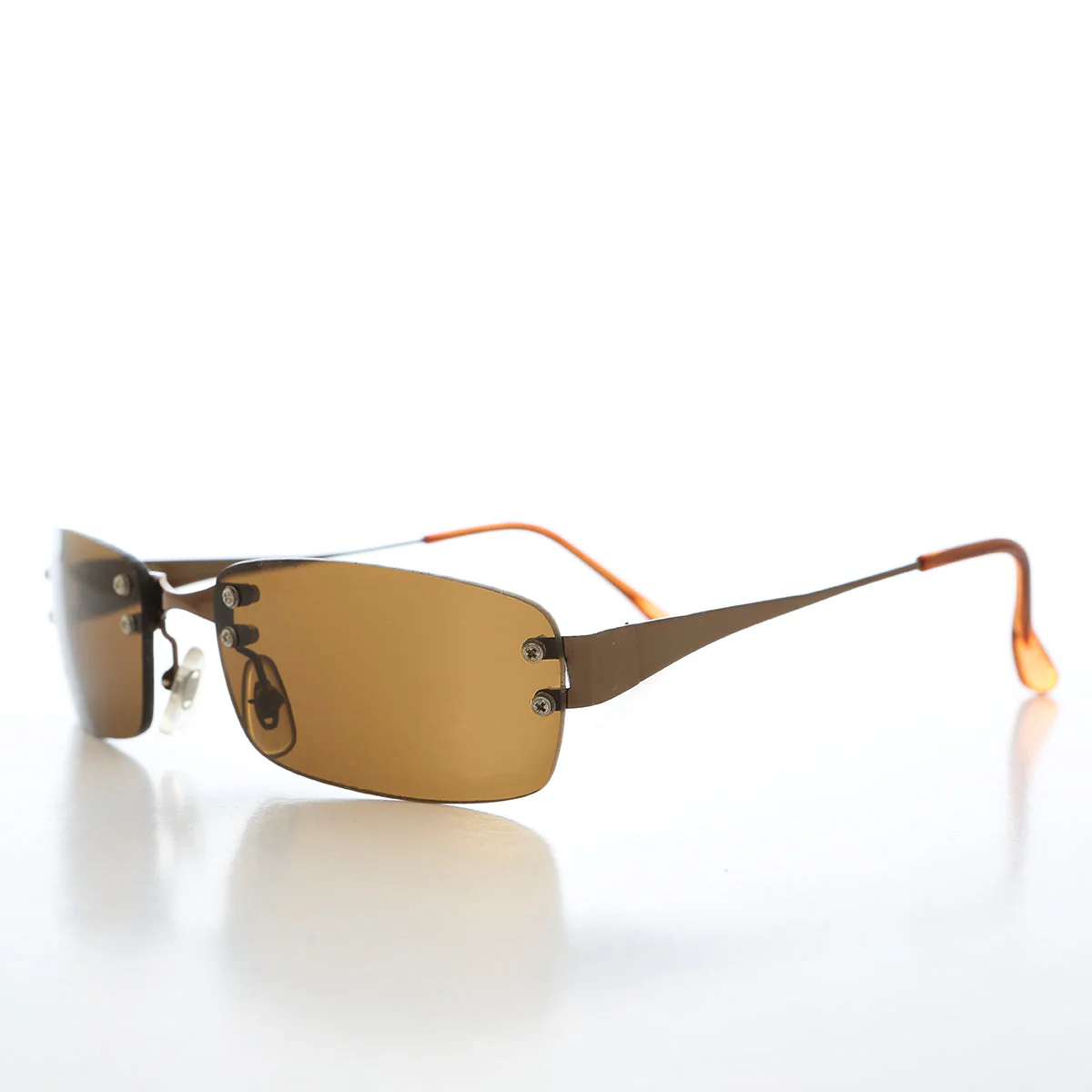 90s Rimless Rectangular Sunglasses - Cordy - Image 10