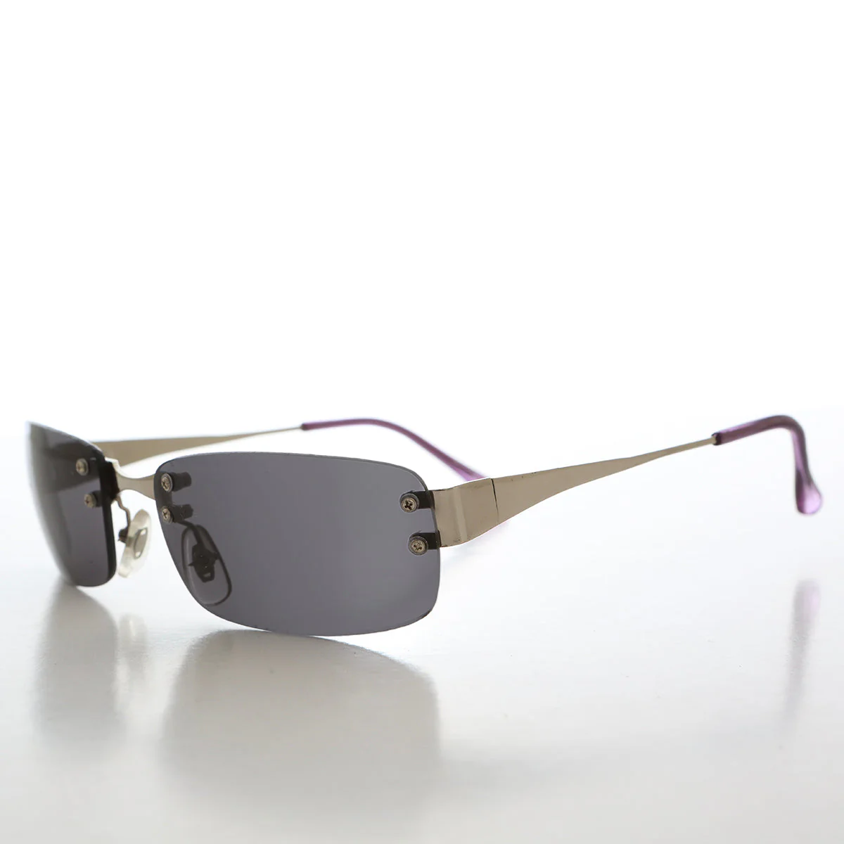 90s Rimless Rectangular Sunglasses - Cordy - Image 4