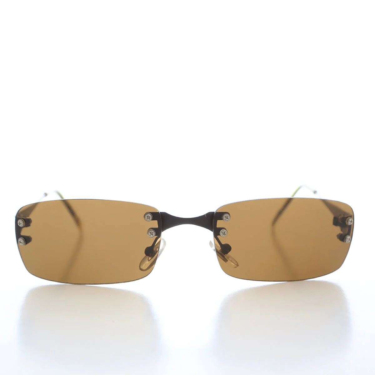 90s Rimless Rectangular Sunglasses - Cordy - Image 5