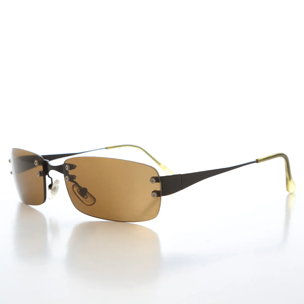 90s Rimless Rectangular Sunglasses - Cordy - Image 6
