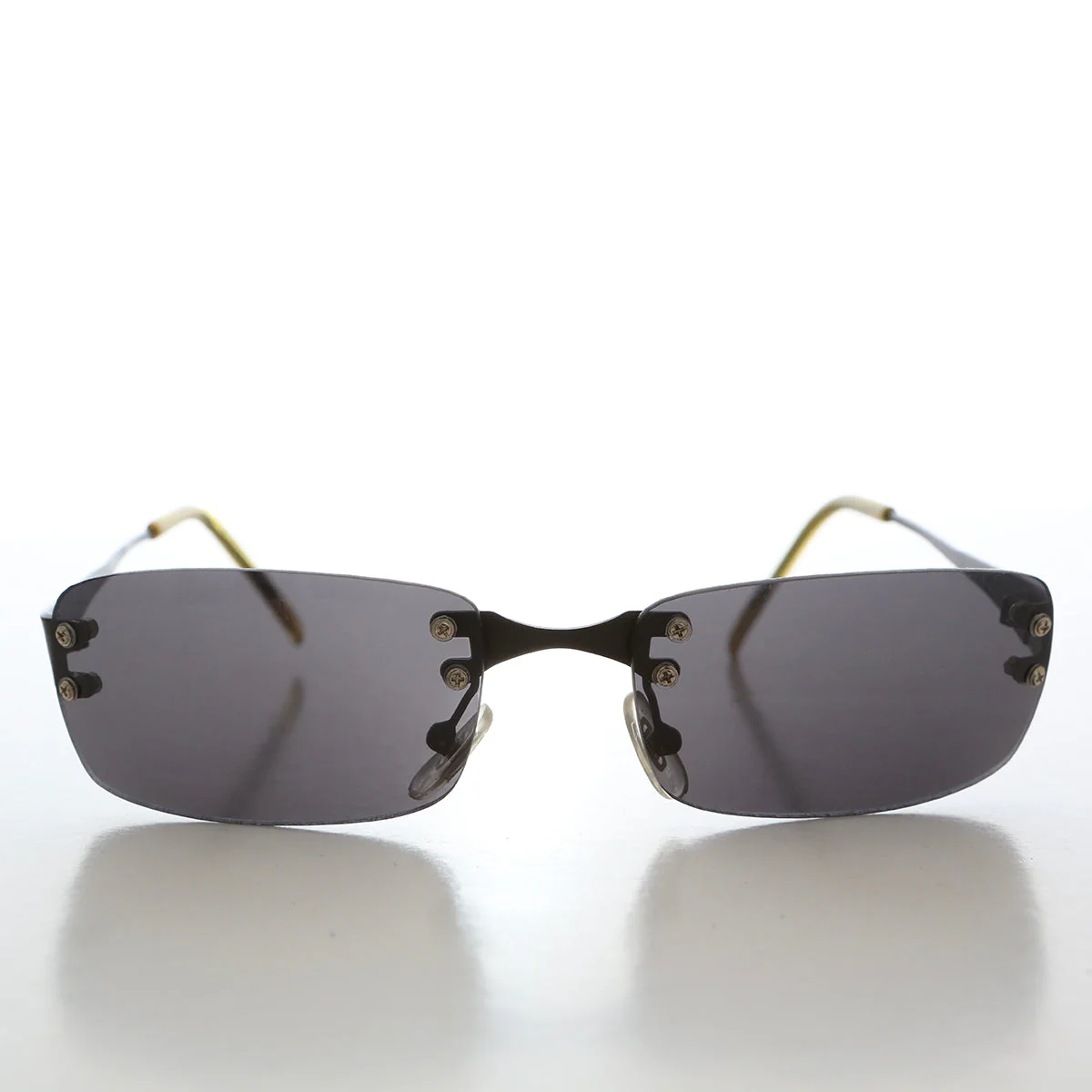 90s Rimless Rectangular Sunglasses - Cordy - Image 7