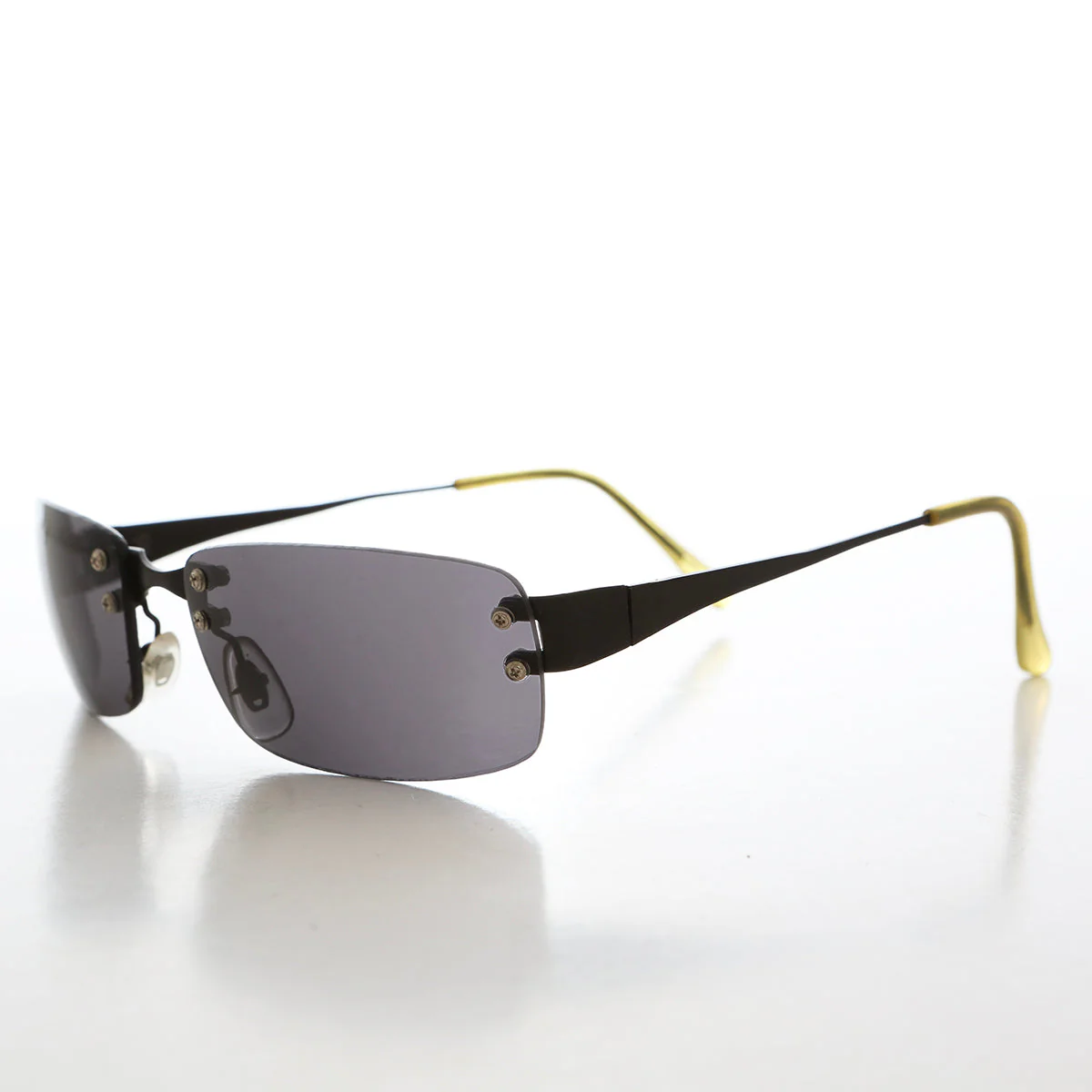 90s Rimless Rectangular Sunglasses - Cordy - Image 8