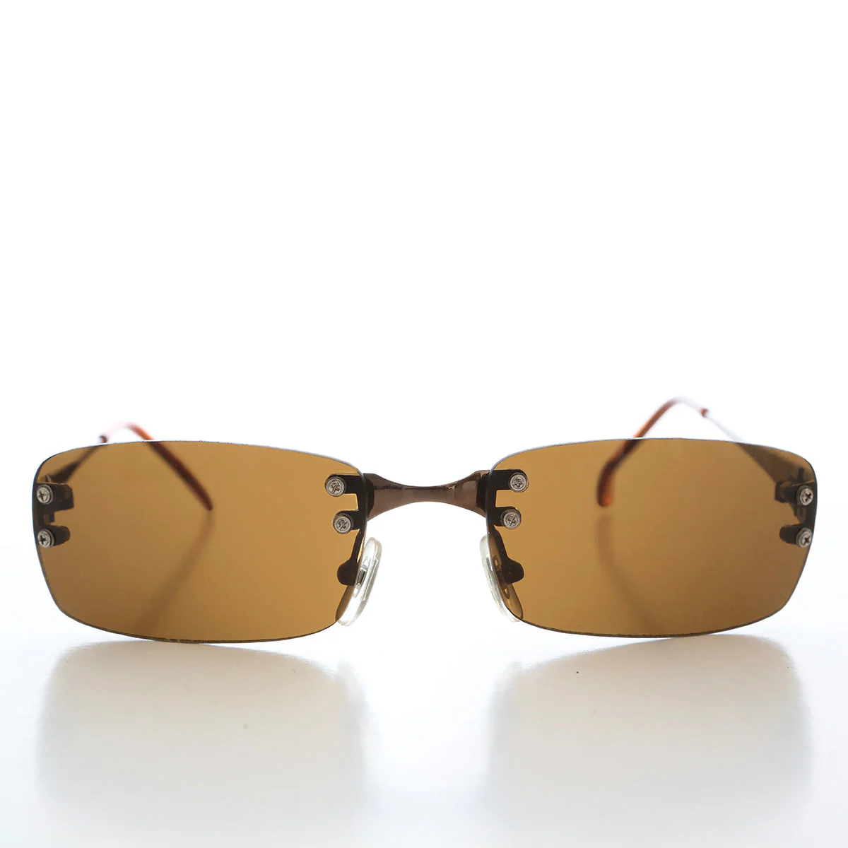 90s Rimless Rectangular Sunglasses - Cordy - Image 9