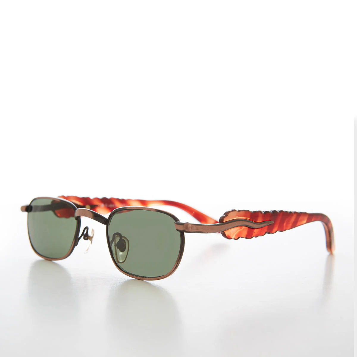 90s Unique Rectangular Vintage Sunglasses - Rusty - Image 5