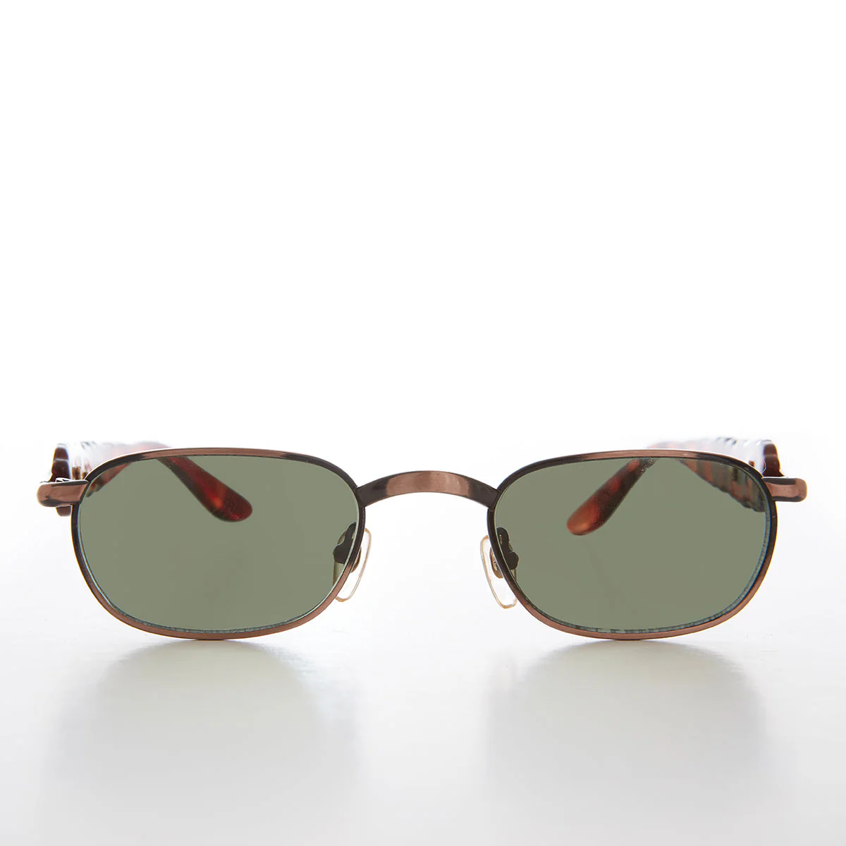 90s Unique Rectangular Vintage Sunglasses - Rusty - Image 6
