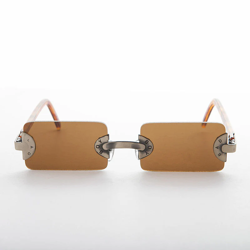 90s Vintage Rare Rectangle Rimless Punk Goth Sunglass - Rebel 2 - Image 4