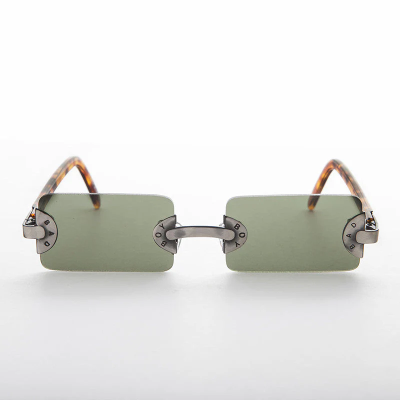 90s Vintage Rectangle Rimless Punk Goth Sunglass - Rebel 3 - Image 2