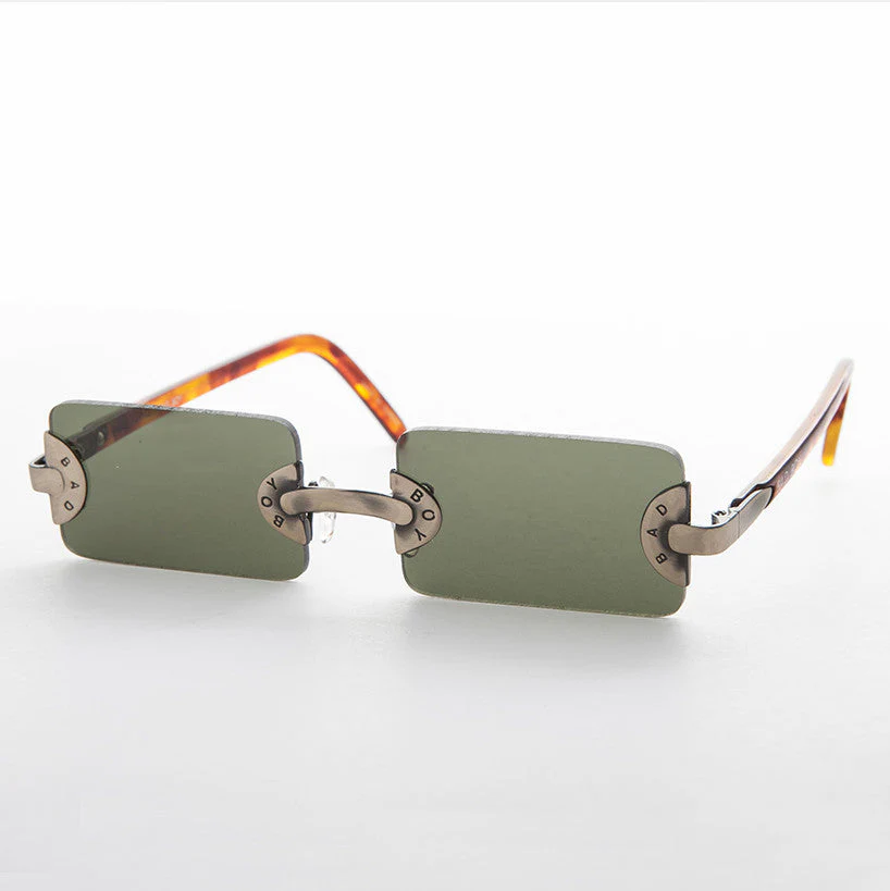 90s Vintage Rectangle Rimless Punk Goth Sunglass - Rebel 3 - Image 3