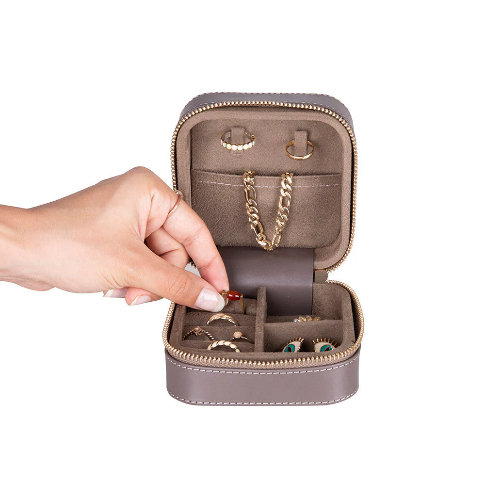 Amanda Leather Jewelry Box, Medium - Image 2