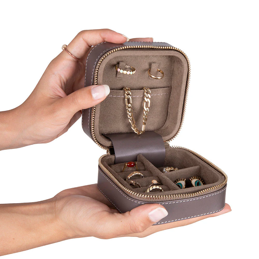 Amanda Leather Jewelry Box, Medium - Image 3