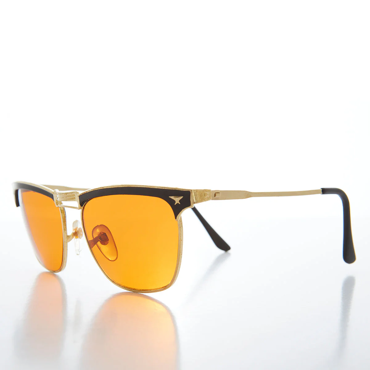 Amber Lens Horn Rim Classic Vintage Sunglass - Pop - Image 2