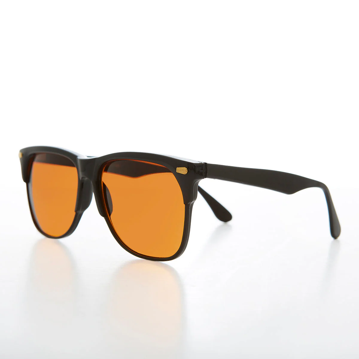 Amber Lens Horn Rim Vintage 80s Sunglass - Colby - Image 2
