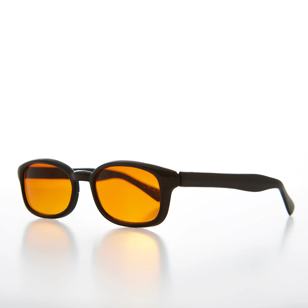 Amber Lens Rectangle Vintage Sunglass - Deluxe - Image 2
