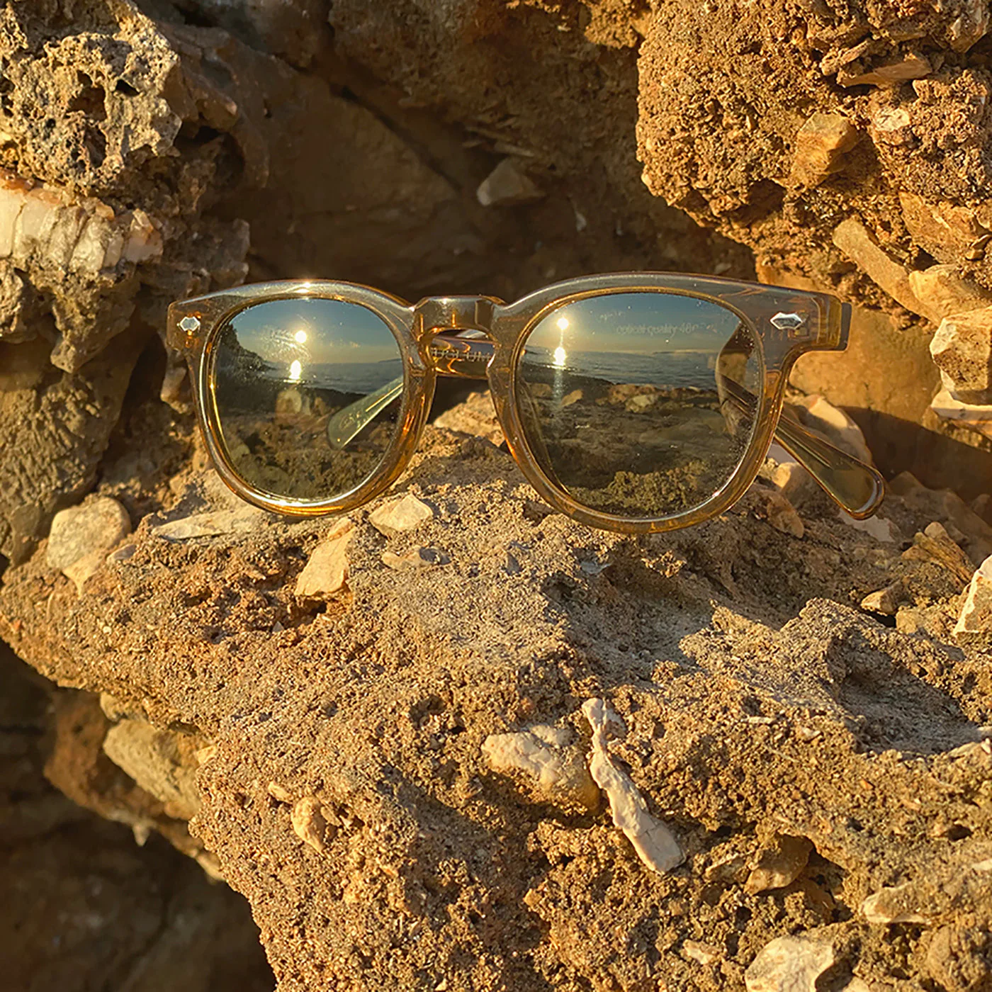Amber Polarized Square Sunglass - Benson - Image 7