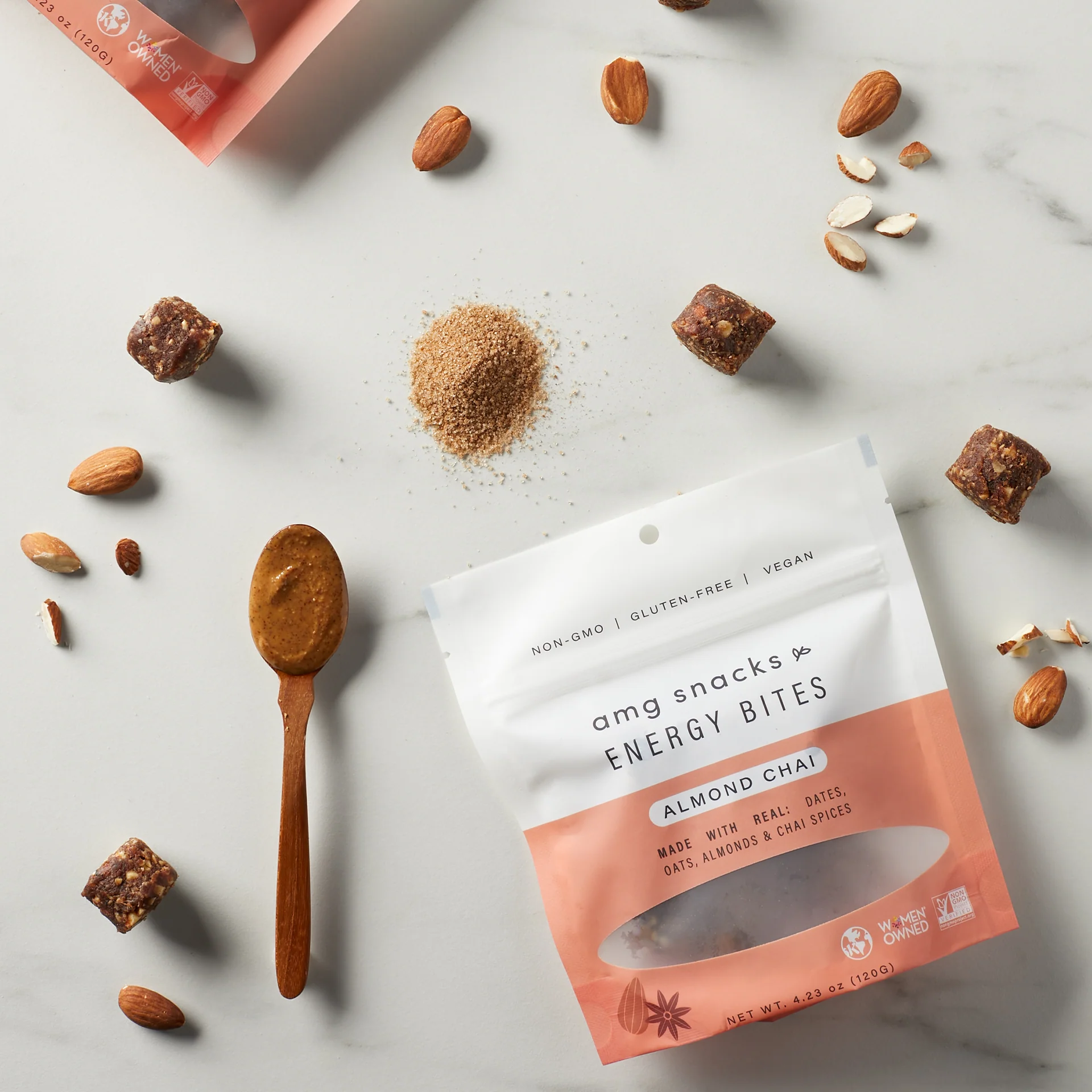 AMG Snacks Almond Chai Energy Bites Pack - 6 Packs x 4 oz case
