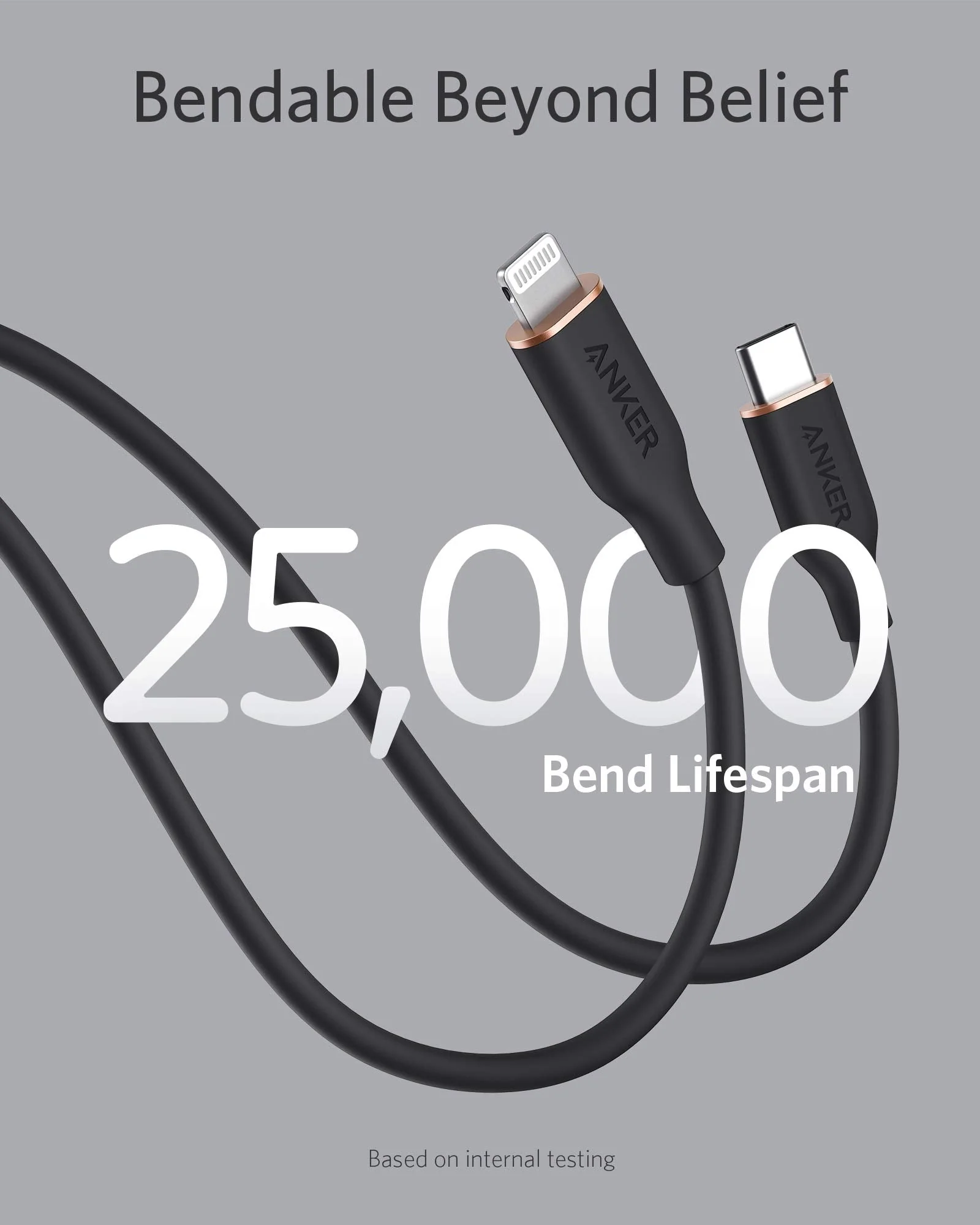Anker <b>641</b> USB-C to Lightning Cable (Flow, Silicone) - Image 4