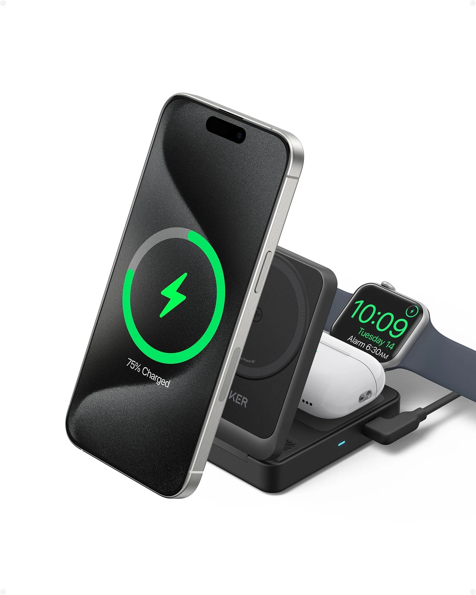 Anker MagGo Wireless Charging Station (Foldable 3-in-1) - Image 12