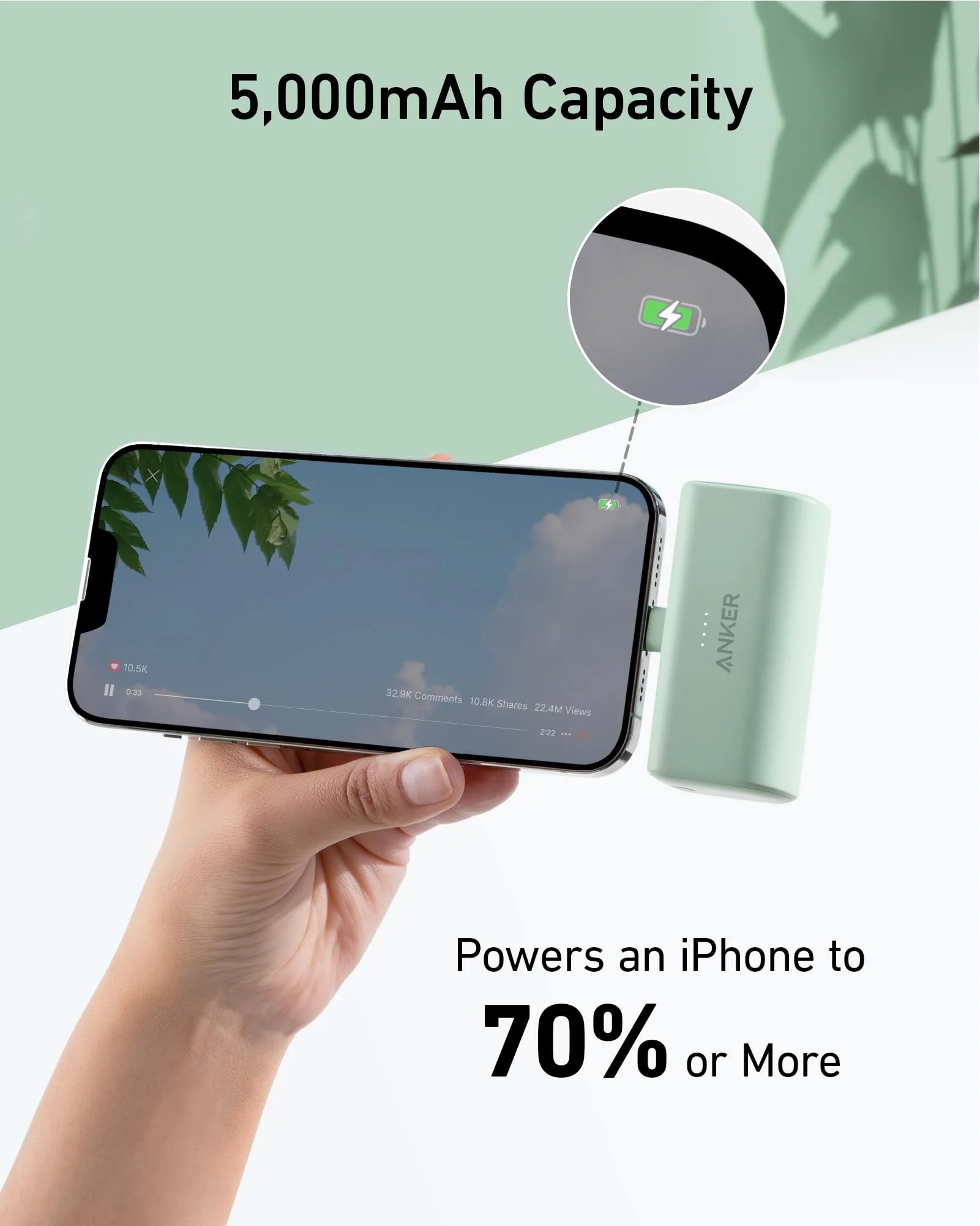 Anker Nano Power Bank (12W, Built-In Lightning Connector) - Image 12