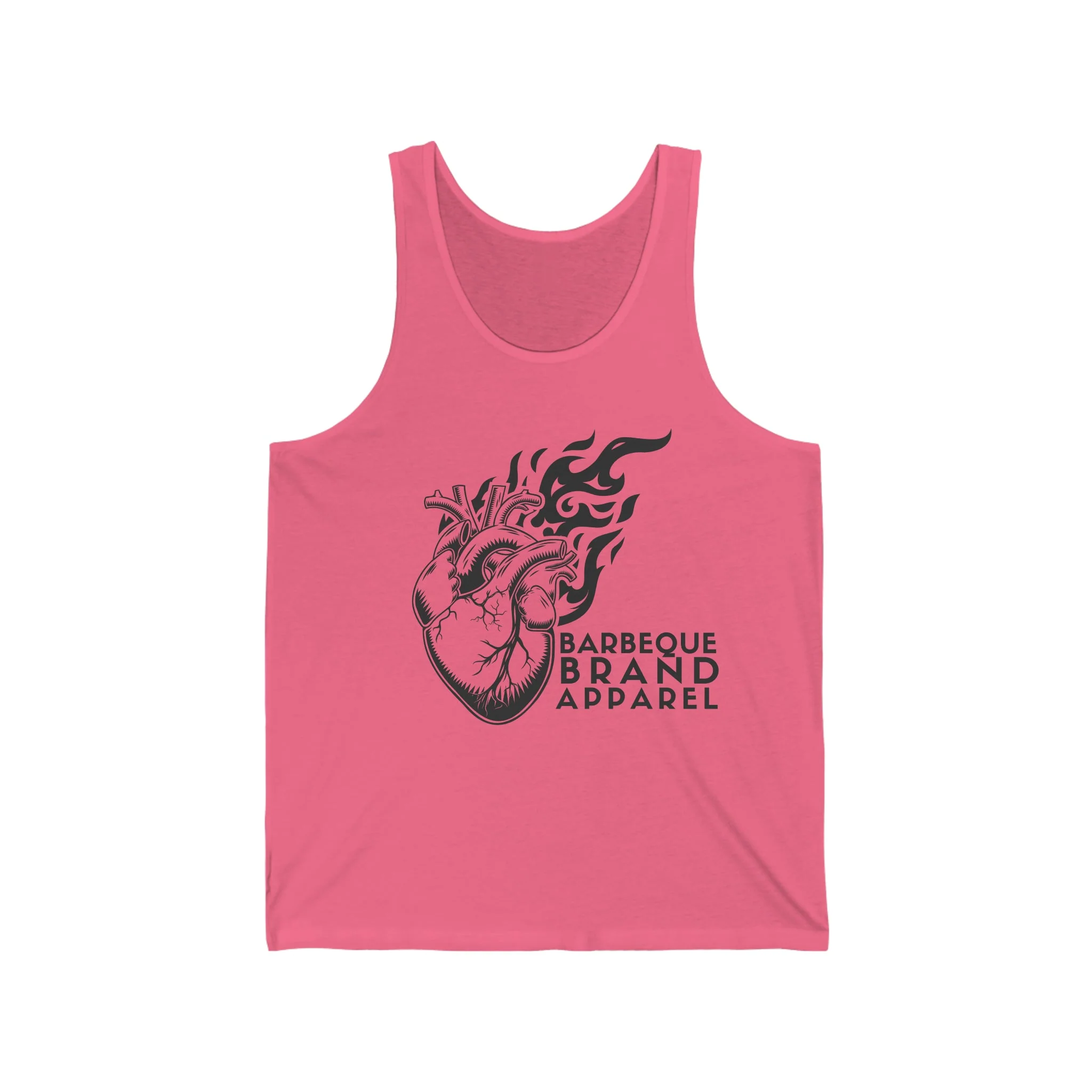 Barbeque Brand Heart on Fire Ladies Workout Tank - Image 3