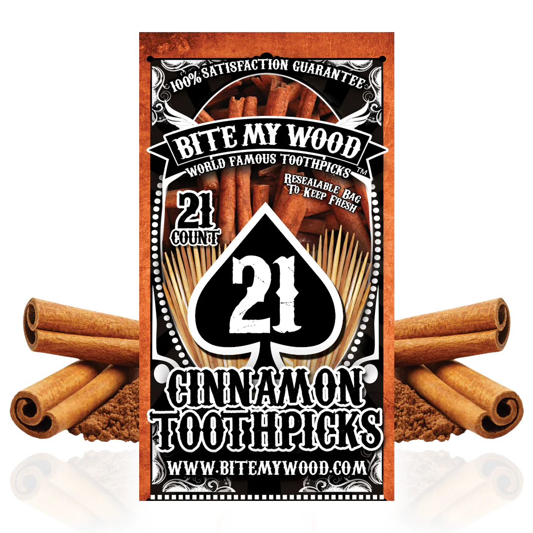 BiteMyWood Flavored Birchwood Toothpicks in Plastic Reusable Bag 21 qty 5 Flavors To Choose From - Image 5