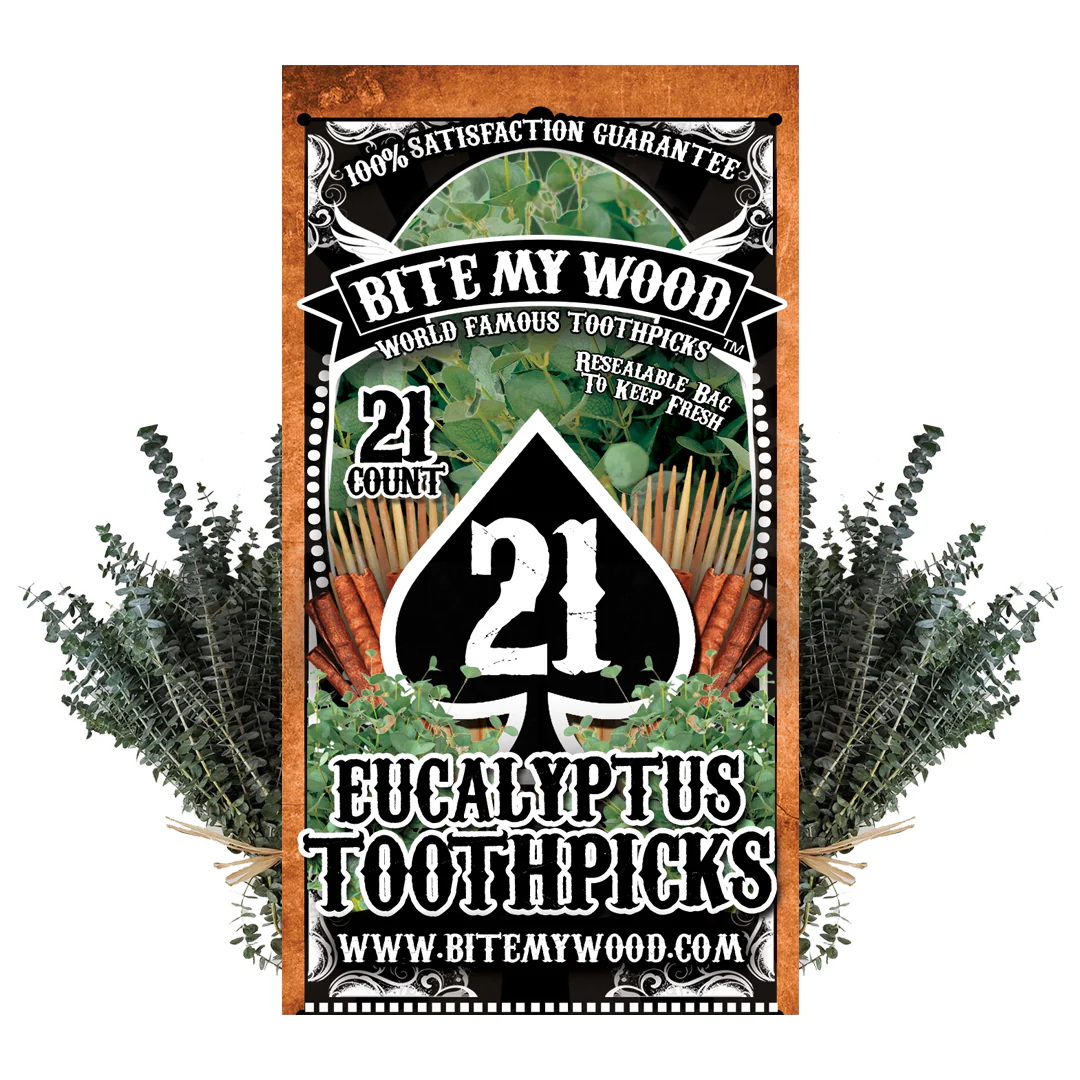 BiteMyWood Flavored Birchwood Toothpicks in Plastic Reusable Bag 21 qty 5 Flavors To Choose From - Image 7