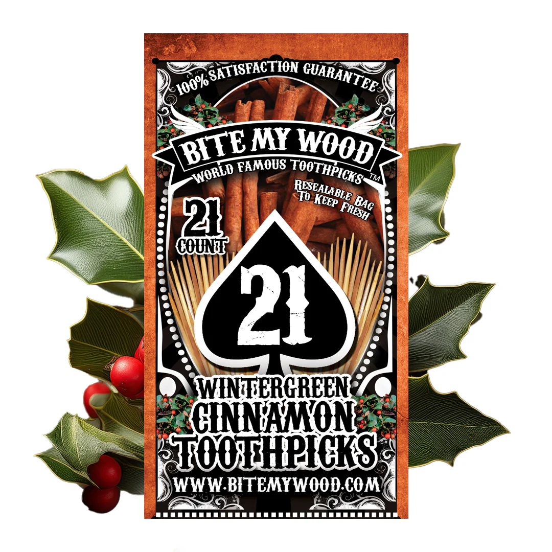 BiteMyWood Flavored Birchwood Toothpicks in Plastic Reusable Bag 21 qty 5 Flavors To Choose From - Image 9