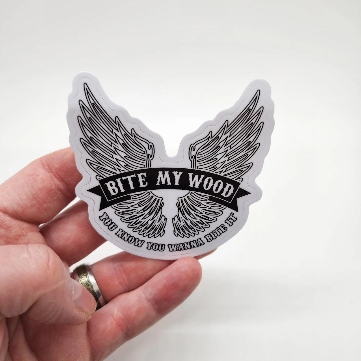BiteMyWood Black and White Stickers 2 Choices of High Quality Pre Peelable - Image 4