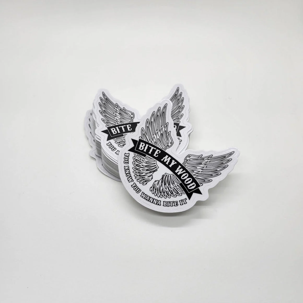 BiteMyWood Black and White Stickers 2 Choices of High Quality Pre Peelable - Image 5