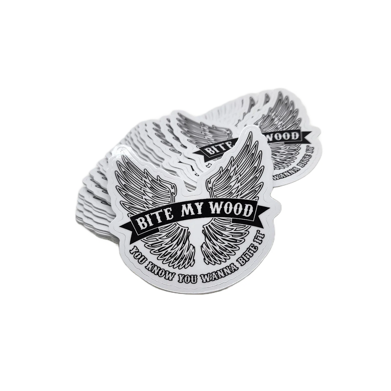 BiteMyWood Black and White Stickers 2 Choices of High Quality Pre Peelable - Image 6