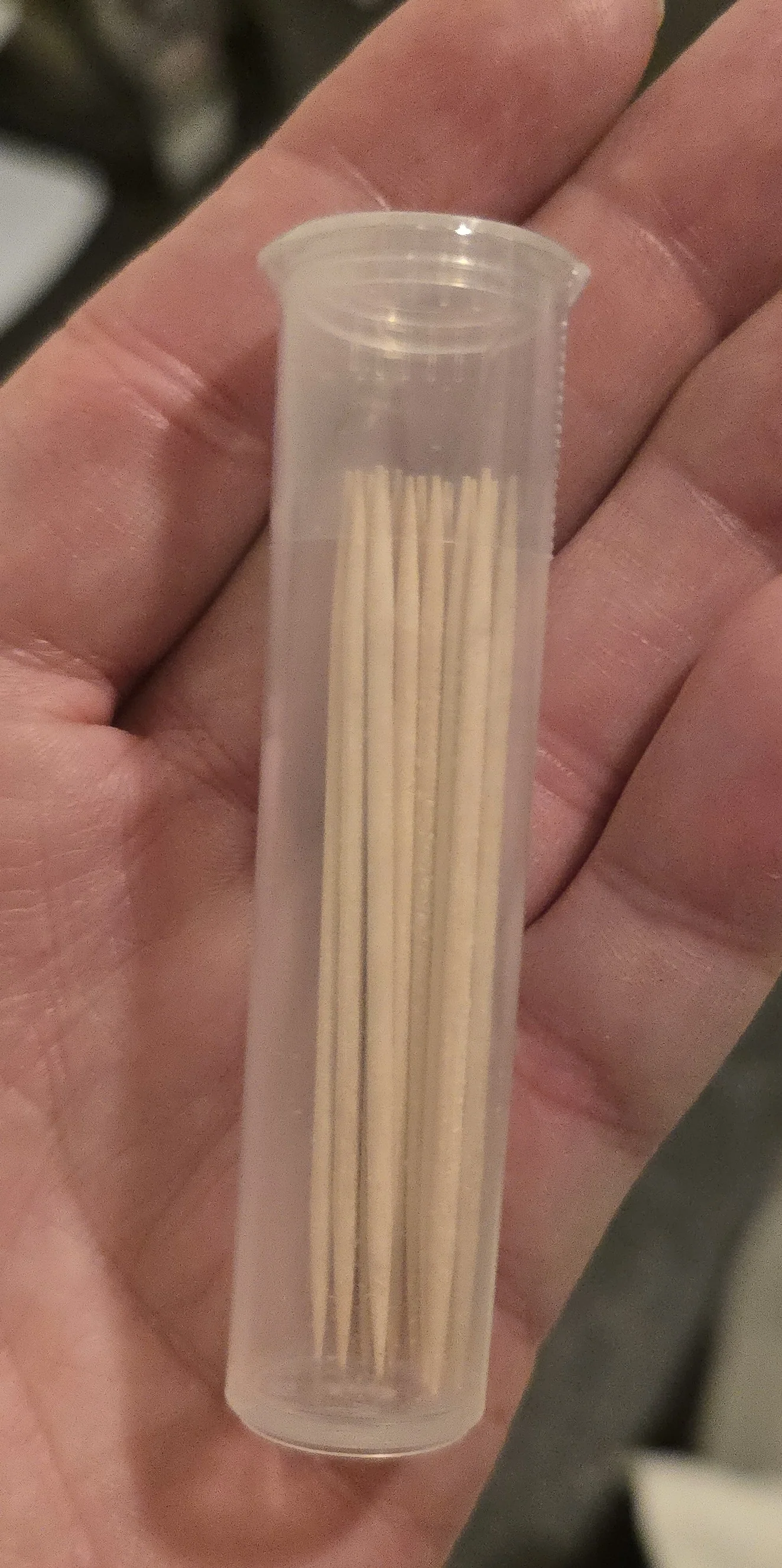 36 Qty Unflavored Birchwood Toothpicks in Plastic Tubes - Image 3