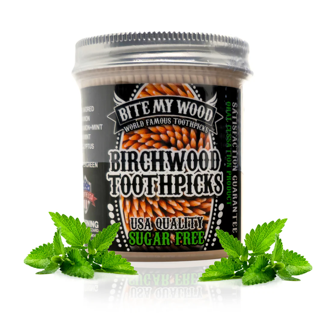 450 Qty BiteMyWood Flavored Birchwood Toothpicks in Plastic Jars - Image 5