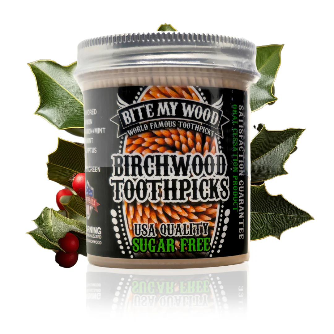 450 Qty BiteMyWood Flavored Birchwood Toothpicks in Plastic Jars - Image 6
