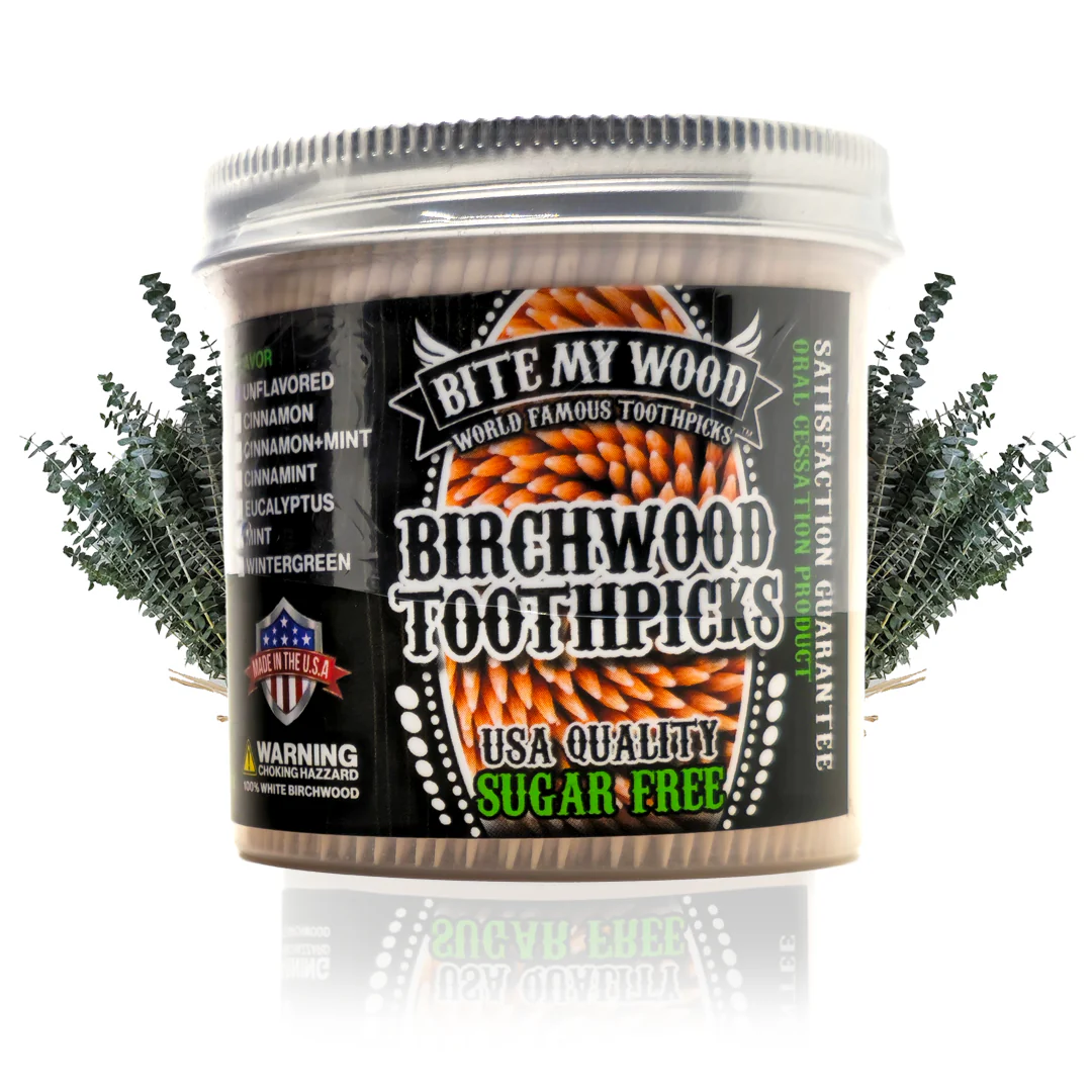 450 Qty BiteMyWood Flavored Birchwood Toothpicks in Plastic Jars - Image 8