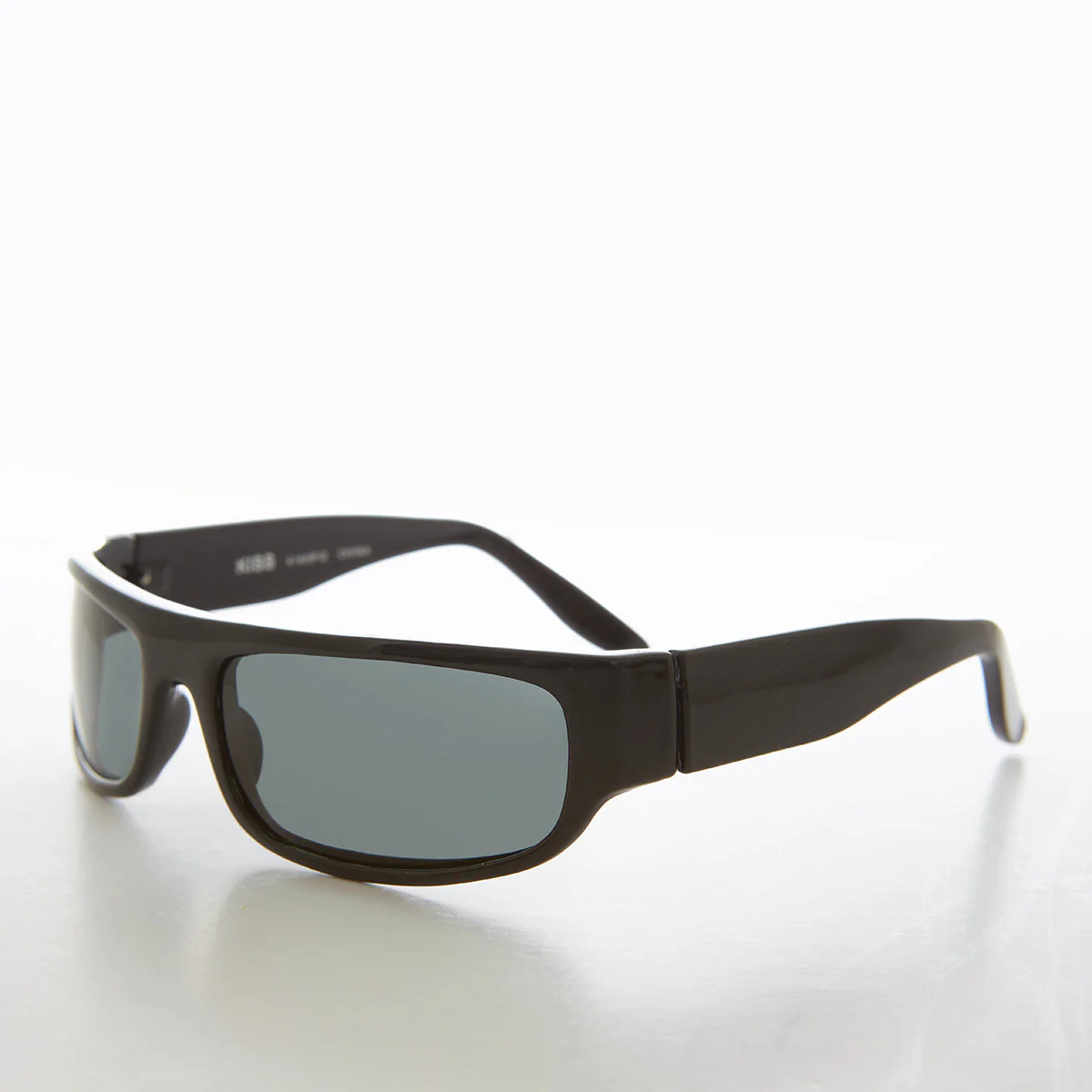 Black Wraparound Rectangular Vintage Sunglasses - Keane - Image 2