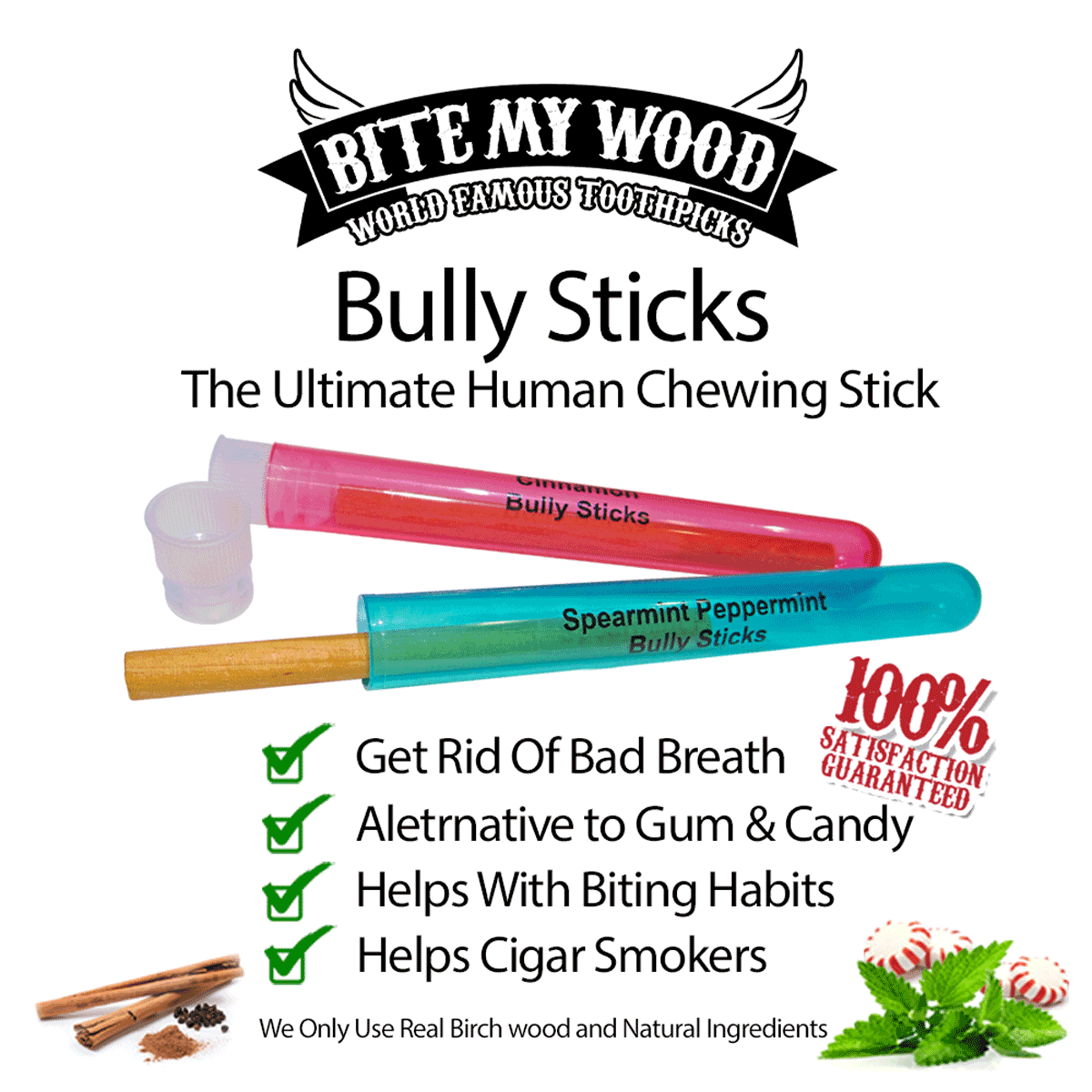 Bully Stick 4" - Revolutionary All Natural Birchwood Flavored Human Chewing Sticks | BiteMyWood - Image 9