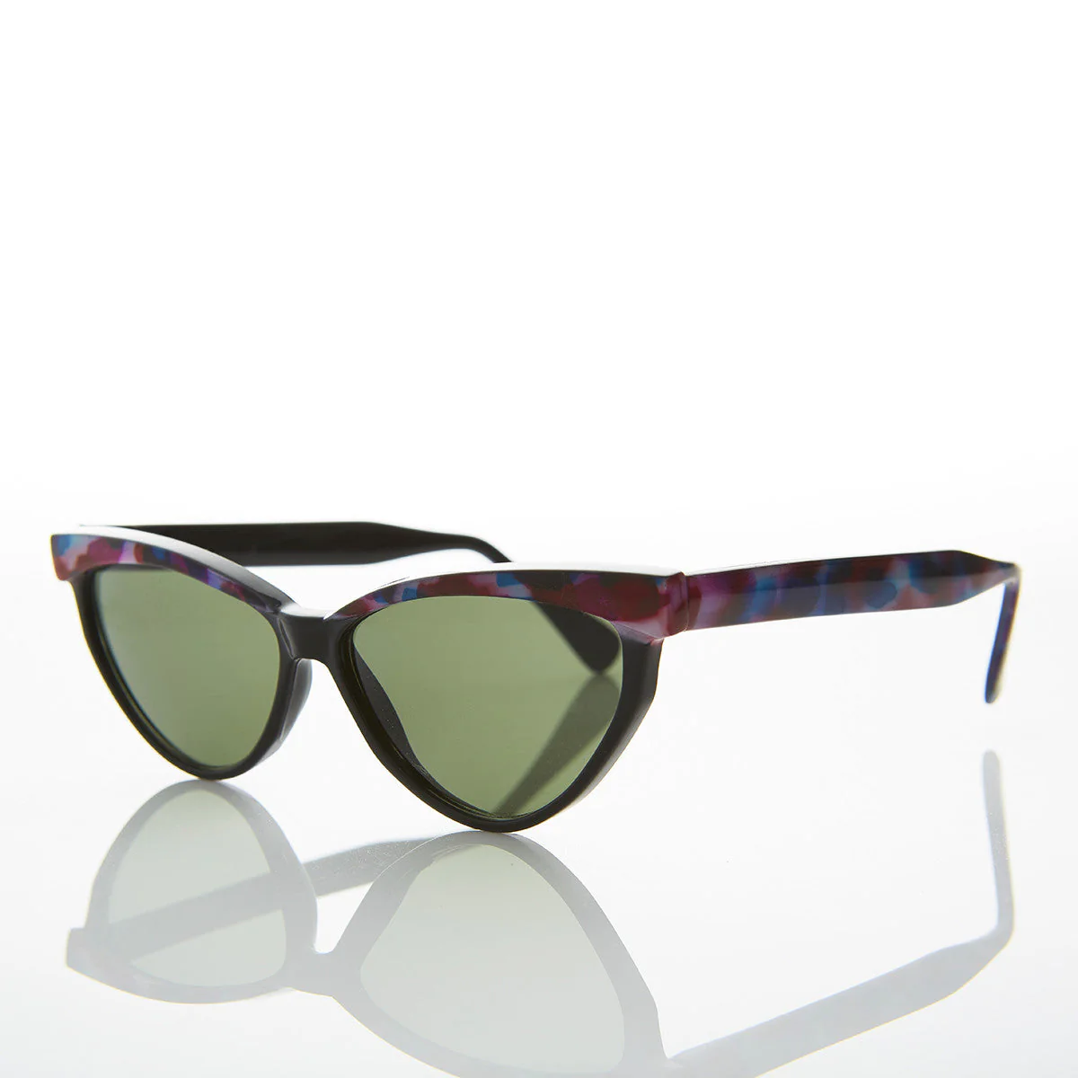 Cat Eye Vintage Sunglass with Raised Browline - Raga - Image 2