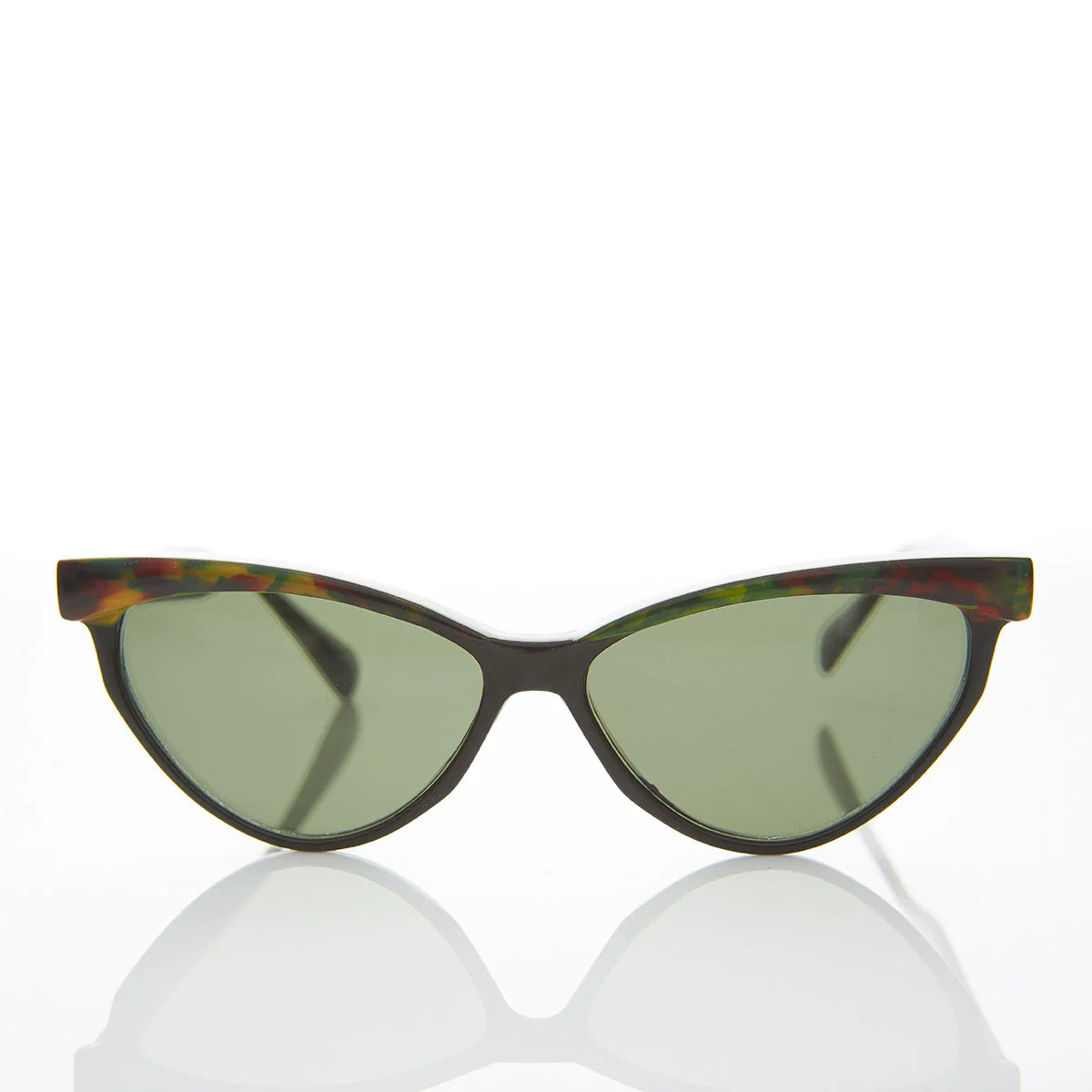 Cat Eye Vintage Sunglass with Raised Browline - Raga - Image 5