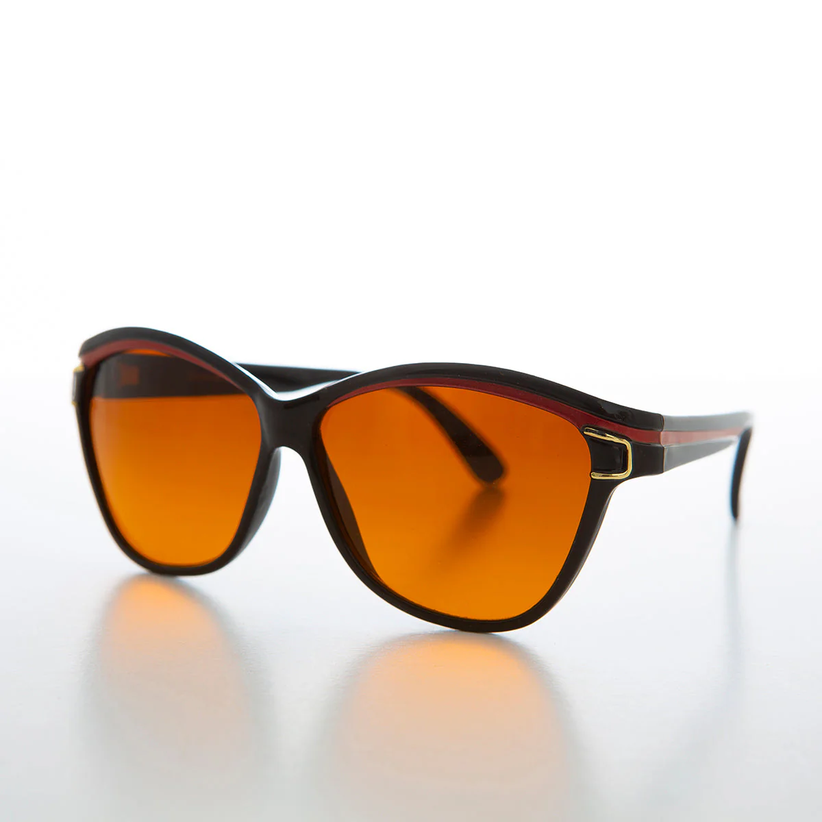 Chunky Black Frame Women's Deadstock Sunglass - Margot - Image 2